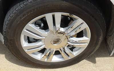damage to wheel in car accident